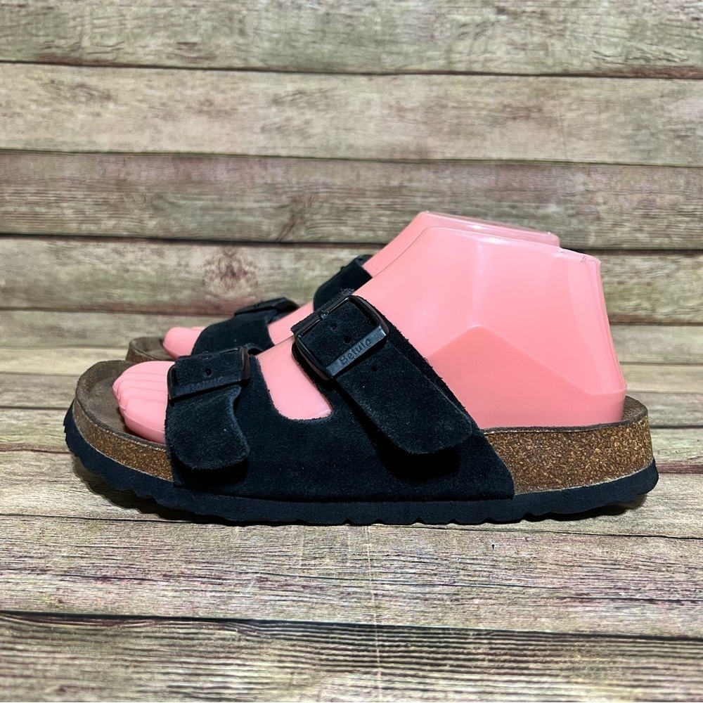 Betula Black Suede Double Strap Sandals